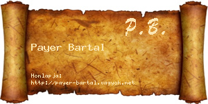 Payer Bartal névjegykártya