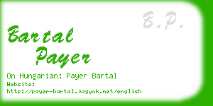 bartal payer business card